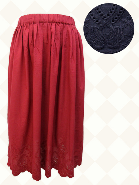 ＜Tasha ruby /ターシャルビー＞裾のスカラップ刺繍が大人可愛いロングスカートです。(撮影サイズ：F2)