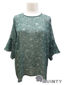 フラワー柄シアーブラウス