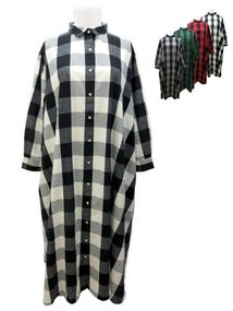 その他 ブロックチェックネルシャツワンピース
