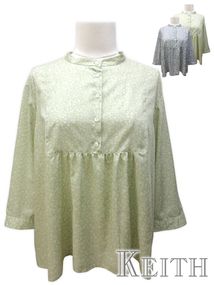 小花柄ビブヨークブラウス