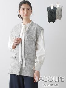 LACOUPE ツイードフリンジベスト