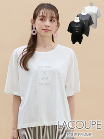 箔×刺繍英字Tシャツ