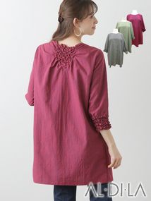 刺繍ギンガムチュニック