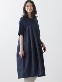 ランタン七分袖ワンピース