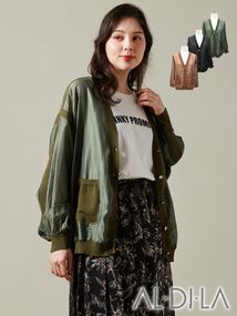 シアー×リブカーディガン