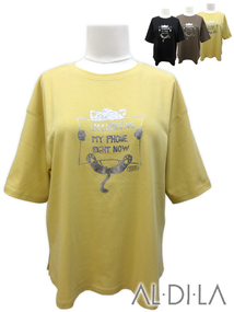 AL・DI・LA 箔ネコプリントTシャツ